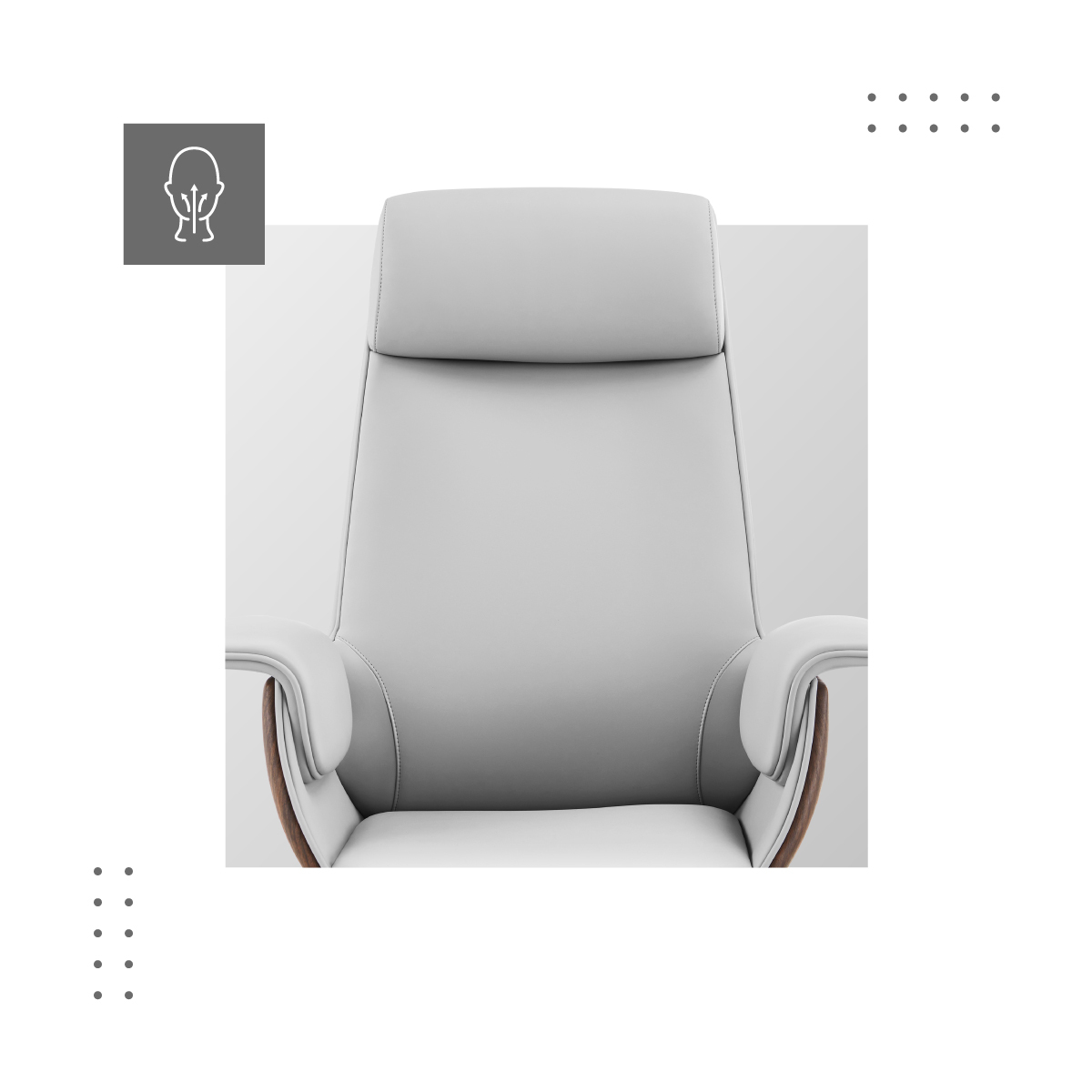 Ergonomiczny zagłówek w fotelu Boss 8.2 White