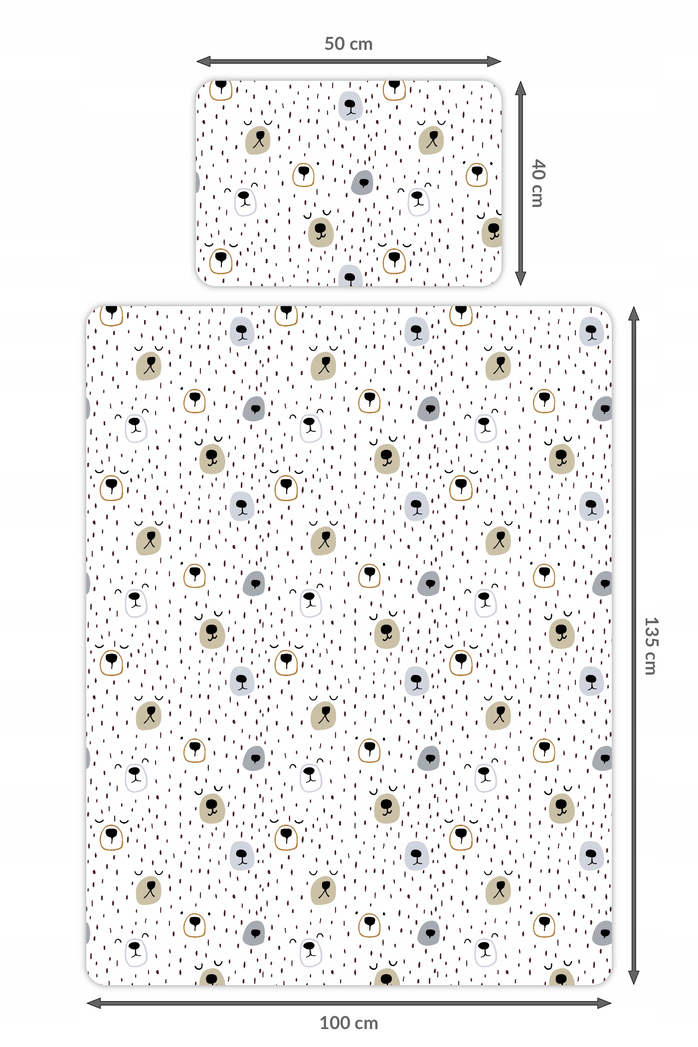 KOMPLEKT KOMPLEKT puuvillane voodipesu täidisega, kõrgeima kvaliteediga puuvill 100x135 cm Teki pikkus 135 cm