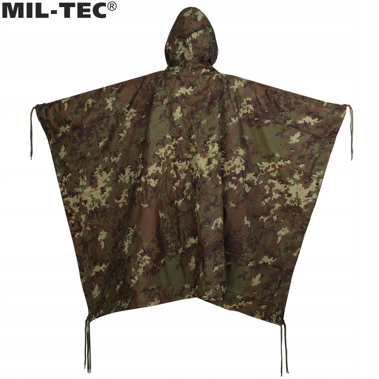 PELERYNA PRZECIWDESZCZOWA PONCHO Pałatka MIL-TEC CAMO MORO Vegetato +Gratis Rodzaj poncho