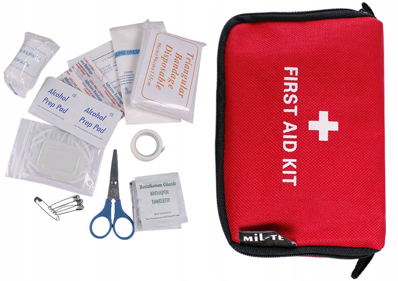 Apteczka Pierwszej Pomocy Turystyczna MIL-TEC First Aid Kit MAŁA Czerwona