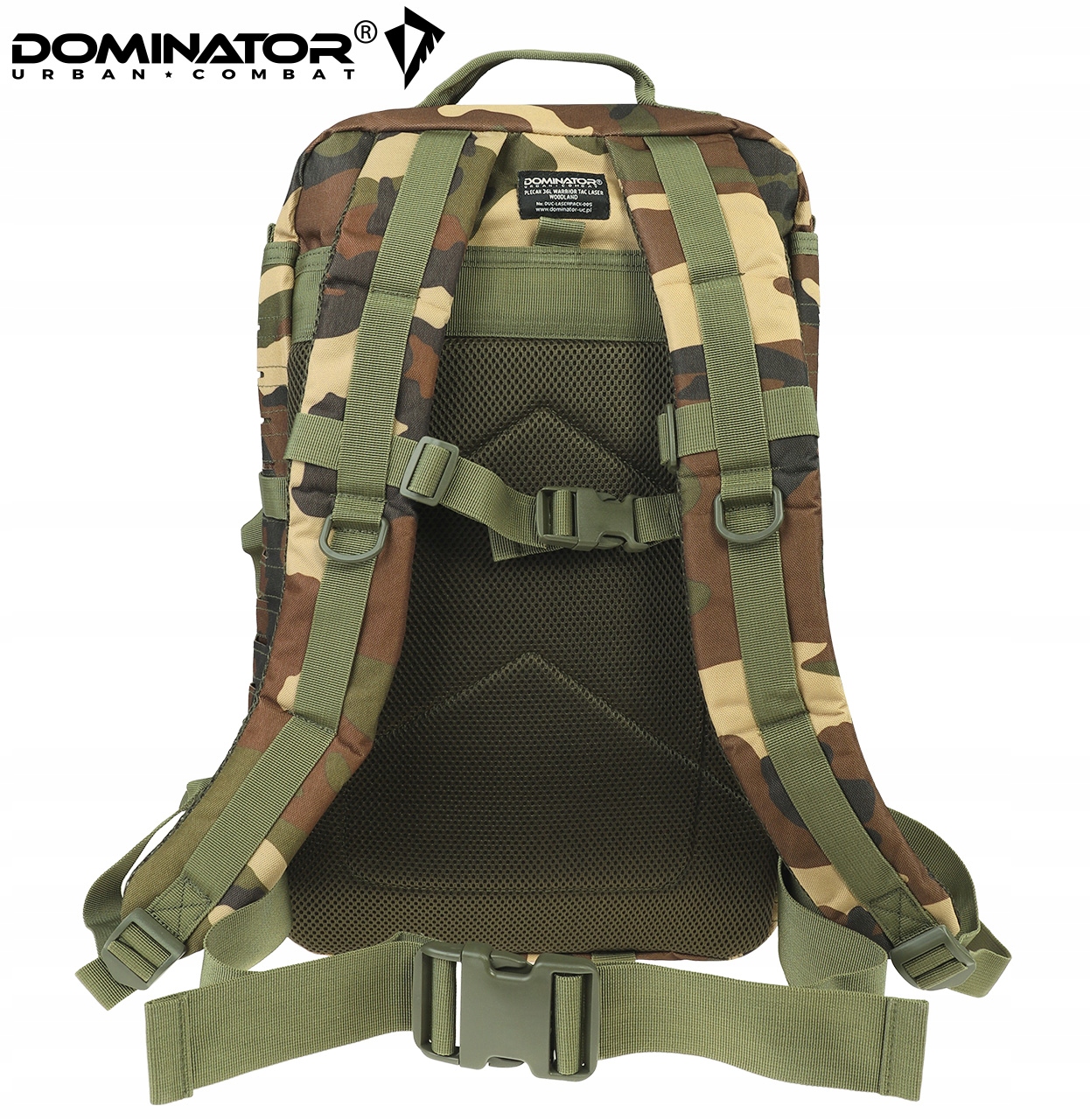 PLECAK MĘSKI WOJSKOWY DOMINATOR WARRIOR WOODLAND Kod producenta DUC-LASERPACK-005