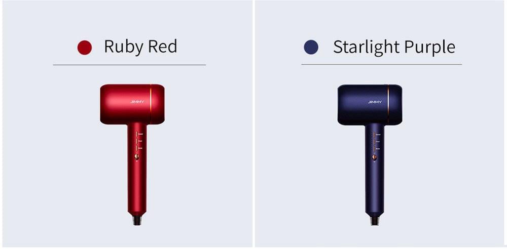JIMMY F6 Hair Dryer 1800W Electric Portable Negative ion Noise Reducing - Ruby Red