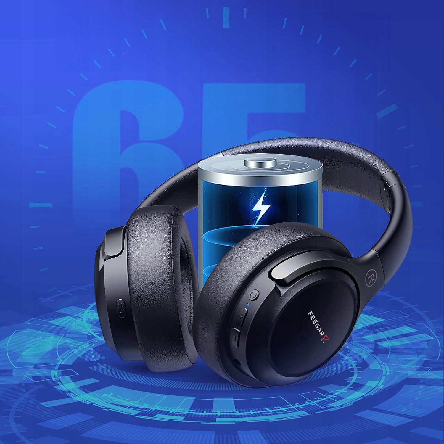 FEEGAR Mello kõrvapealsed juhtmevabad kõrvaklapid 65H Bluetooth 5.3 6EQ mikrofoni tootjakood Mello must