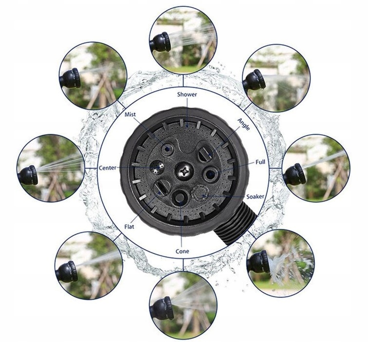 WĄŻ OGRODOWY ROZCIĄGLIWY ELASTYCZNY PISTOLET ZŁĄCZKI UCHWYT MOCNY 8w1 30m EAN (GTIN) 5907713391584