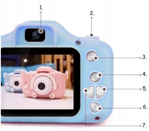 Kaamera lastele 1080p mängudega +32GB mälukaart kingitus sünnipäevaks Ekraani diagonaal 2"