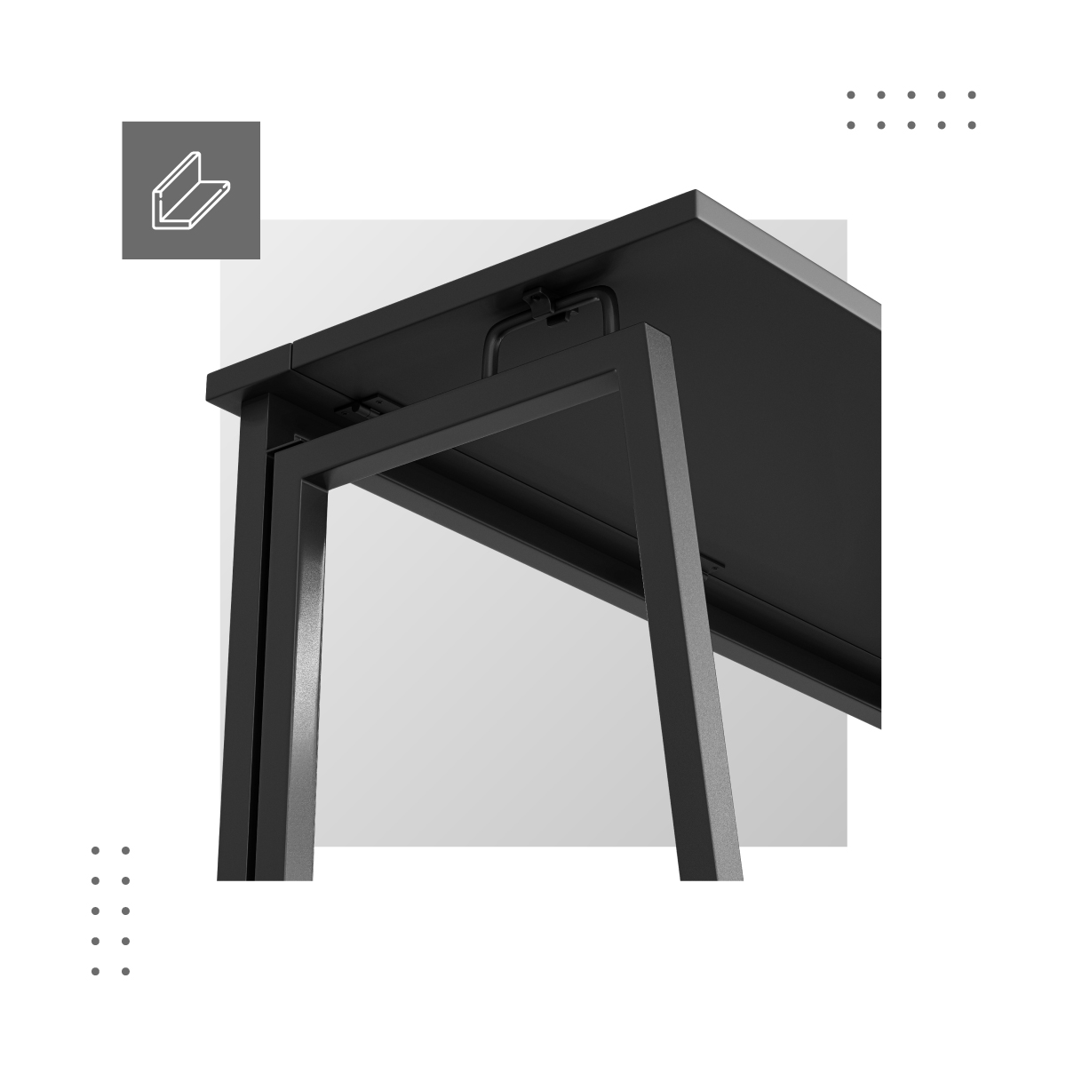 Wzmocniona konstrukcja składane biurko Leader 1.5
