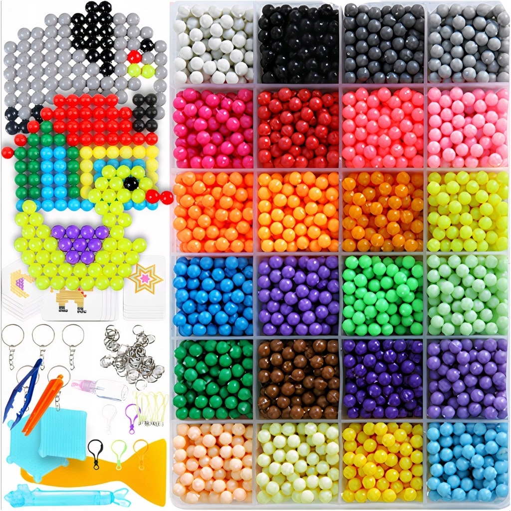 WATER BEADS MAGIC BEADS komplekt 3000+tk Kingi mustrid AQUA WATER EAN (GTIN) šabloonid 4006934942085