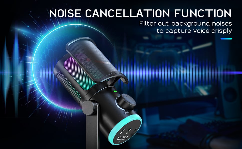 gaming mic desktop noise reduction