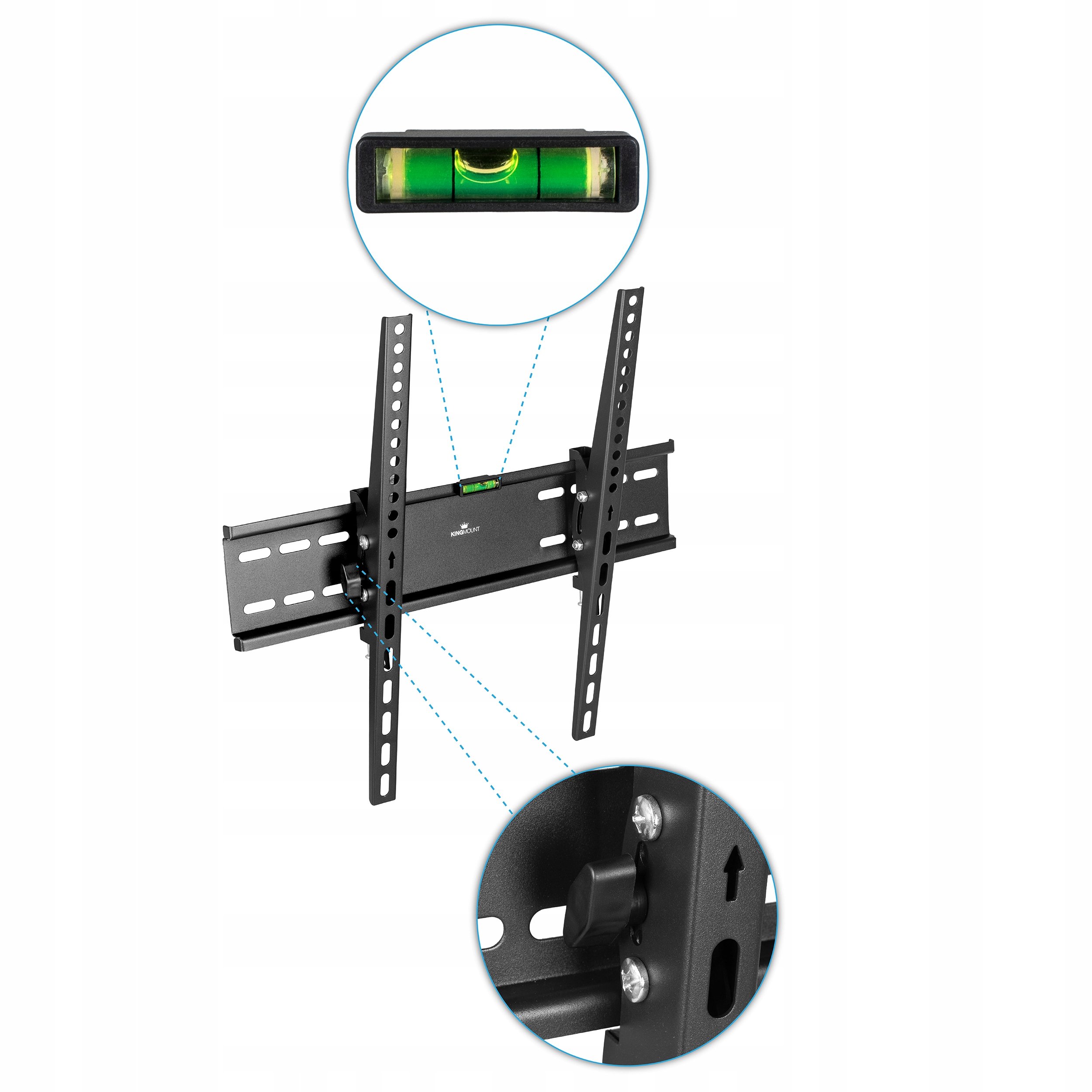 MOCNY UCHWYT DO TELEWIZORA WIESZAK NA TV REGULACJA LCD 23-65 CALI KingMount Marka KingMount