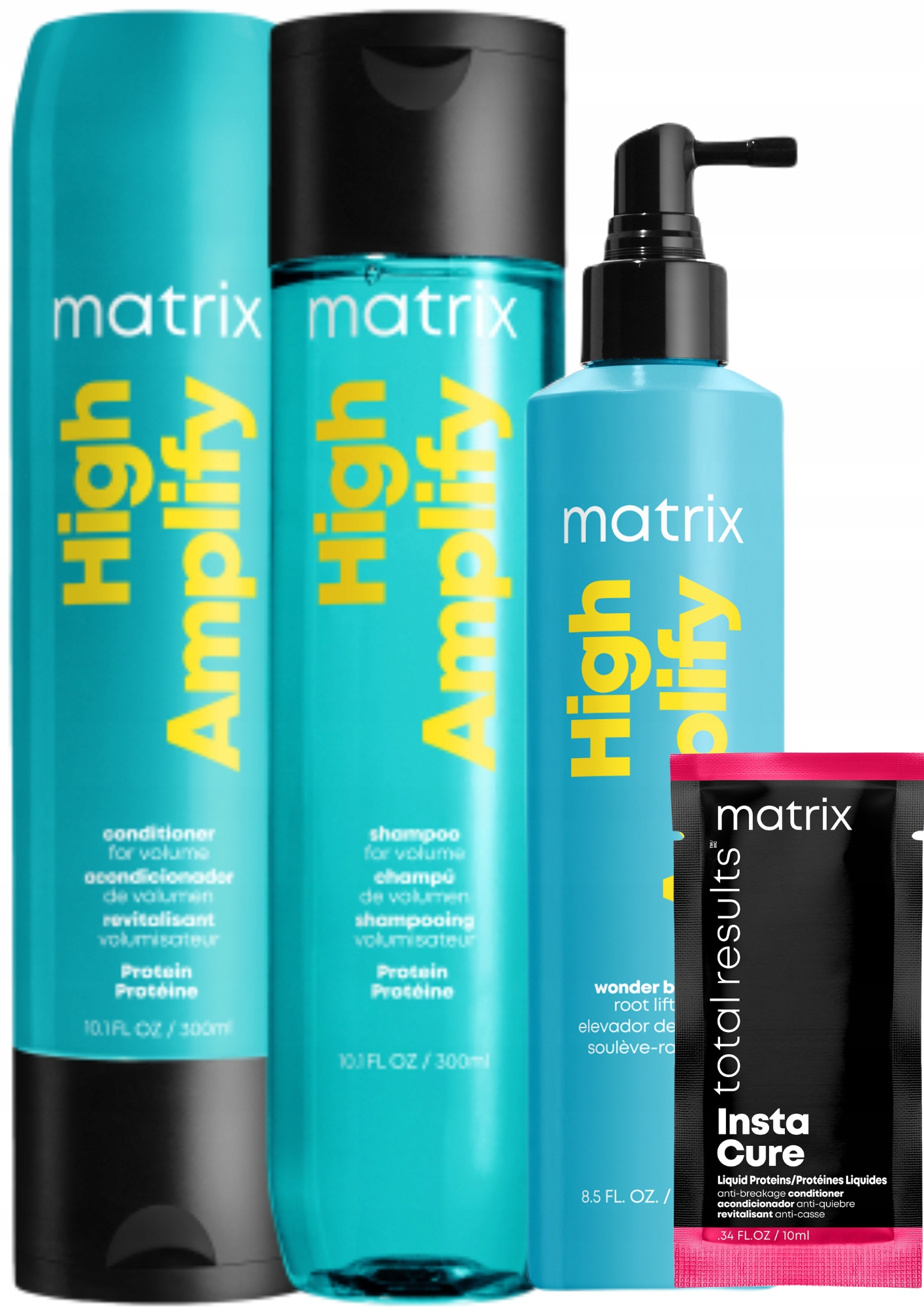 Matrix High Amplify šampoon õhukestele juustele, palsam, sprei + TASUTA