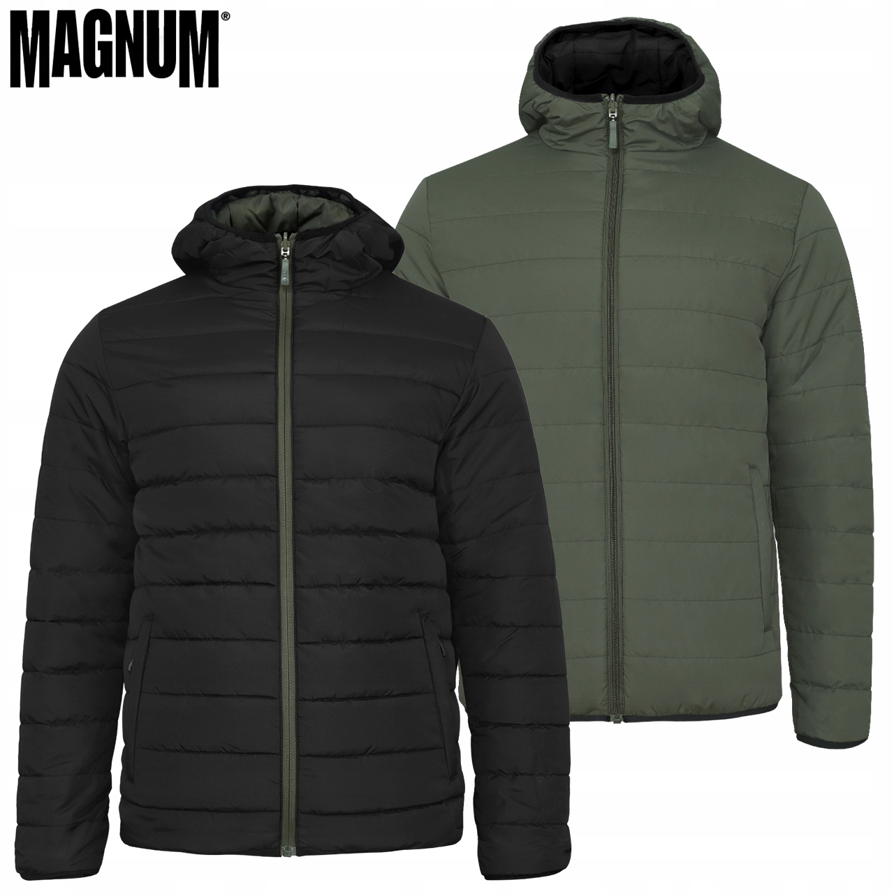 MAGNUM KURTKA PUCHOWA CAMELEON DWUSTRONNA BLK/OLIV Kolekcja MILITARIA,SURVIVAL