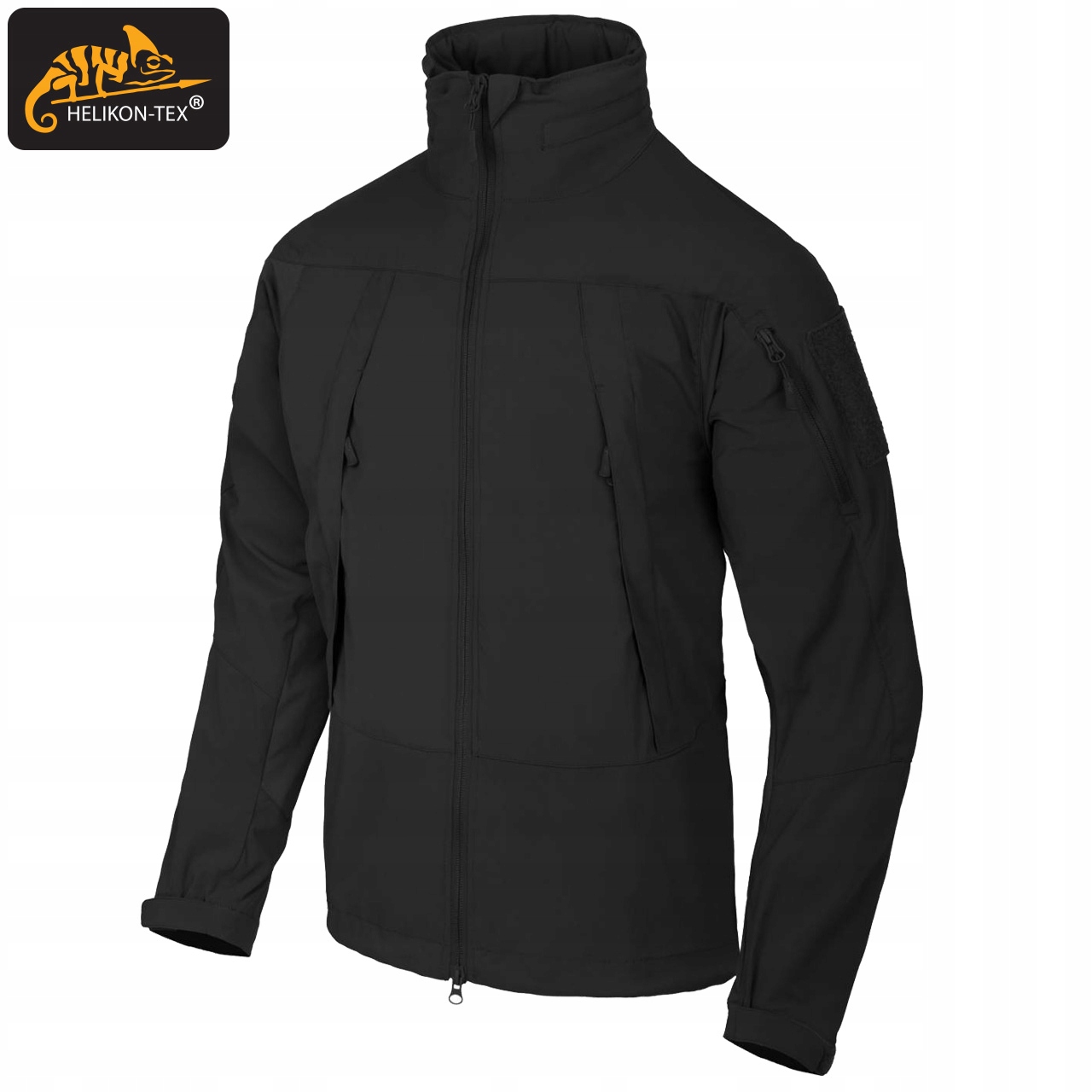 KURTKA SOFTSHELL MĘSKA WIATRÓWKA Z KAPTUREM BLIZZARD HELIKON Czarna Materiał dominujący nylon