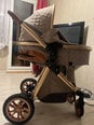 Детская коляска-трансформер 3 в 1, бежевая отзыв